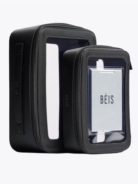 BEIS Black Clear-Window Organizer Pouches - Set of 2